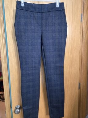 Classic Slim Plaid Dress Pants - Dark Navy/Charcoal